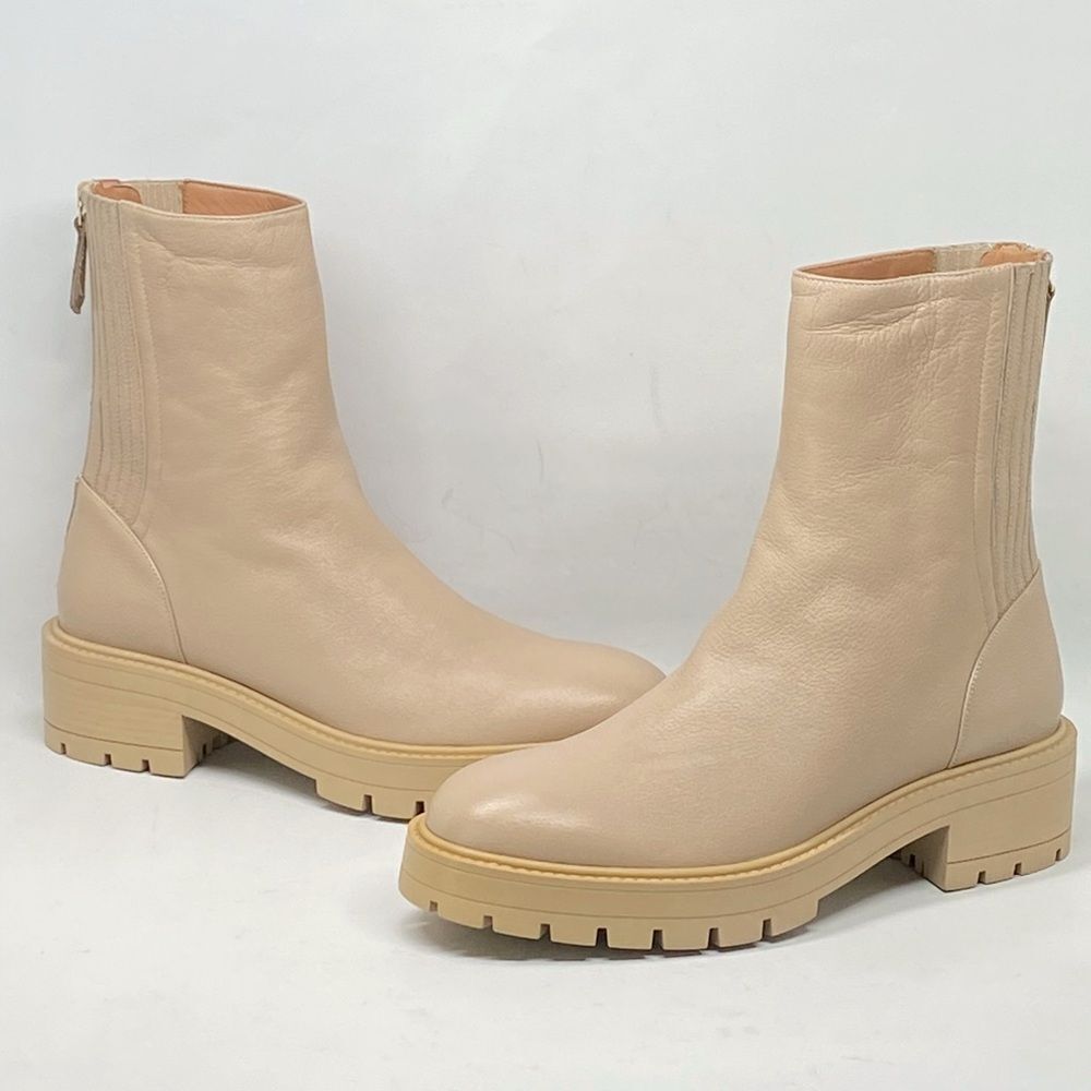 Aquazzura Saint Honore Leather Combat Booties size 40